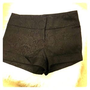 Faux Snakeskin print polyester/spandex shorts